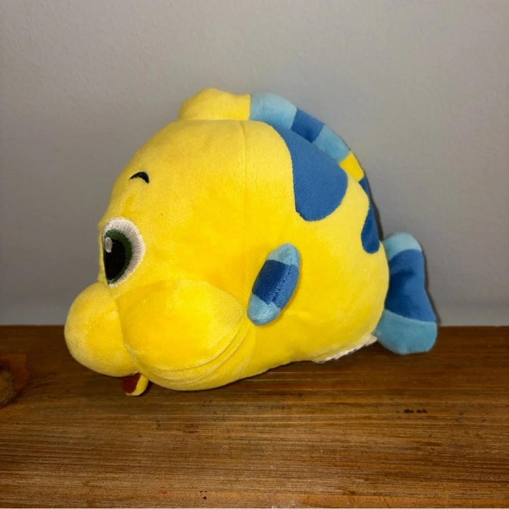Disney Store Authentic Flounder Plush - The Little Mermaid - Mini - 6.5